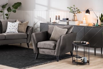 Trend Sofagruppe 3-seters + 2-seters Fløyelssofa - Mørk grå - Møbler - Sofaer - Sofagrupper