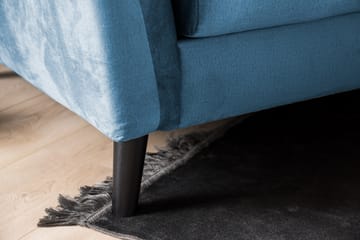 Trend Sofagruppe 3-seters + 2-seters Sofa + Lenestol + Fotskammel i Fløyel - Blå - Møbler - Sofaer - Sofagrupper