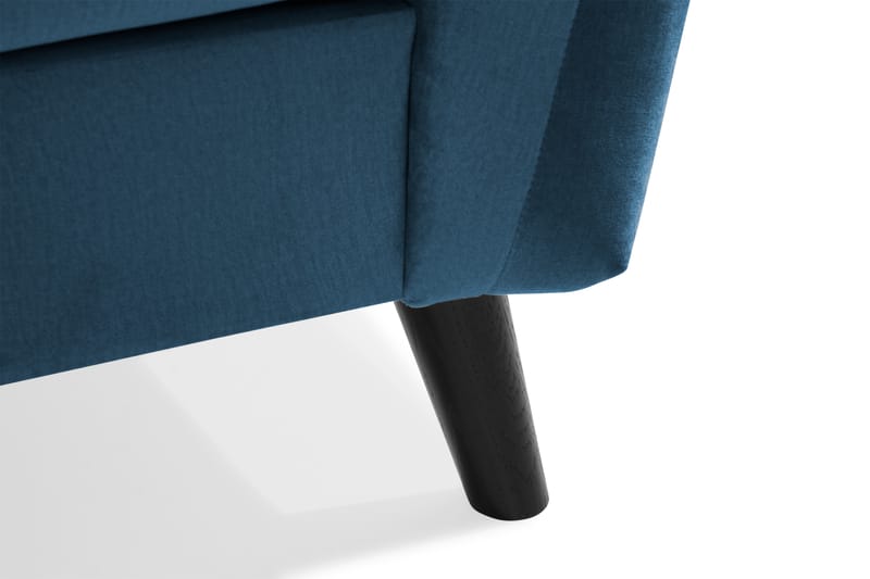 Trend Sofagruppe 3-seters + 2-seters Sofa + Lenestol + Fotskammel i Fløyel - Blå - Møbler - Sofaer - Sofagrupper