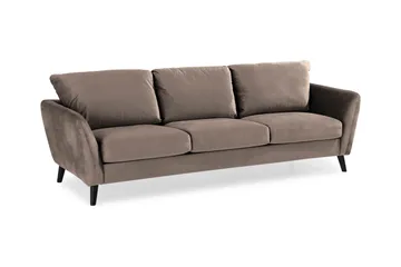 Trend Sofagruppe 3-seters + 2-seters Sofa + Lenestol + Fotskammel i Fløyel - Brun - Møbler - Sofaer - Sofagrupper