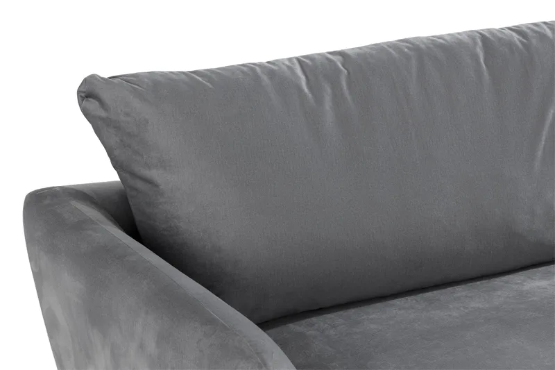 Trend Sofagruppe 3-seters + 2-seters Sofa + Lenestol + Fotskammel i Fløyel - Lys grå - Møbler - Sofaer - Sofagrupper