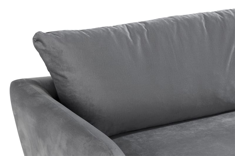 Trend Sofagruppe 3-seters + 2-seters Sofa + Lenestol + Fotskammel i Fløyel - Lys grå - Møbler - Sofaer - Sofagrupper