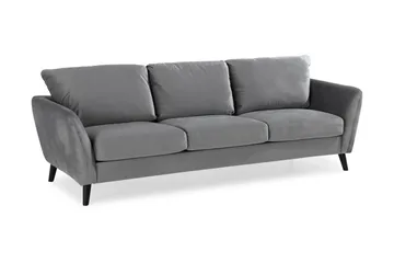 Trend Sofagruppe 3-seters + 2-seters Sofa + Lenestol + Fotskammel i Fløyel - Lys grå - Møbler - Sofaer - Sofagrupper