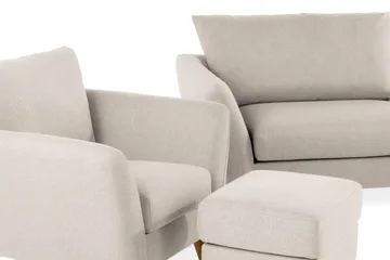 Trend Sofagruppe 3-seters + 2-seters Sofa + Lenestol + Fotskammel i Stoff - Beige - Møbler - Sofaer - Sofagrupper - Howard sofagruppe