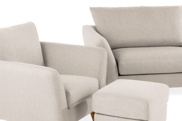 Trend Sofagruppe 3-seters + 2-seters Sofa + Lenestol + Fotskammel i Stoff - Beige - Møbler - Sofaer - Sofagrupper - Howard sofagruppe