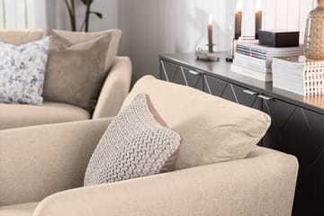 Trend Sofagruppe 3-seters + 2-seters Sofa + Lenestol + Fotskammel i Stoff - Beige - Møbler - Sofaer - Sofagrupper - Howard sofagruppe
