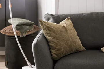 Trend Sofagruppe 3-seters + 2-seters Sofa + Lenestol + Fotskammel i Stoff - Svart - Møbler - Sofaer - Sofagrupper