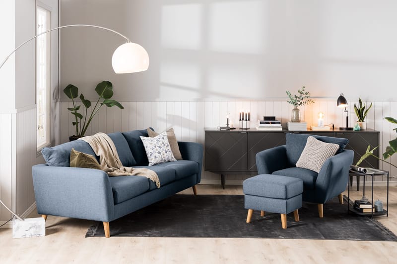 Trend Sofagruppe 3-seters + 2-seters Stoffsofa - Blå - Møbler - Sofaer - Sofagrupper - Howard sofagruppe