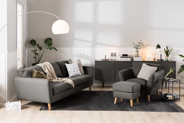 Trend Sofagruppe 3-seters + 2-seters Stoffsofa - Svart - Møbler - Sofaer - Sofagrupper