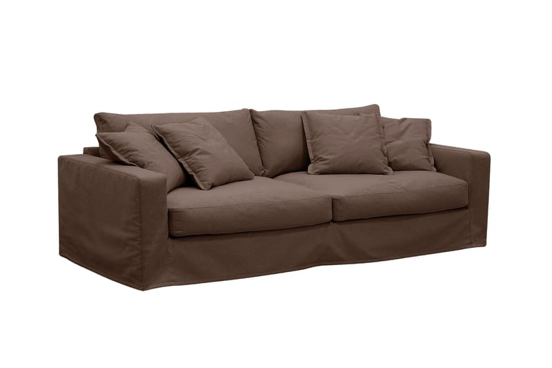 Valencia Extra Dyp 3-seters sofa + lenestol med avtakbart og vaskbart trekk - Mørkebrun - Møbler - Sofaer - Sofagrupper