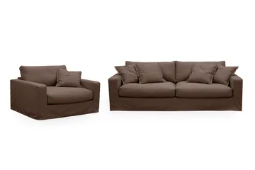 Valencia Extra Dyp 3-seters sofa + lenestol med avtakbart og vaskbart trekk