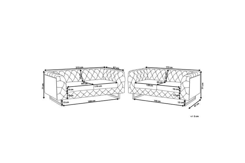 Vissland Sofagruppe 2-seter + 3-seter - Beige - Møbler - Sofaer - Sofagrupper