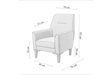 Wyong Sofagruppe 3-seters Sofa + Lenestol - Mørkeblå - Møbler - Sofaer - Sofagrupper