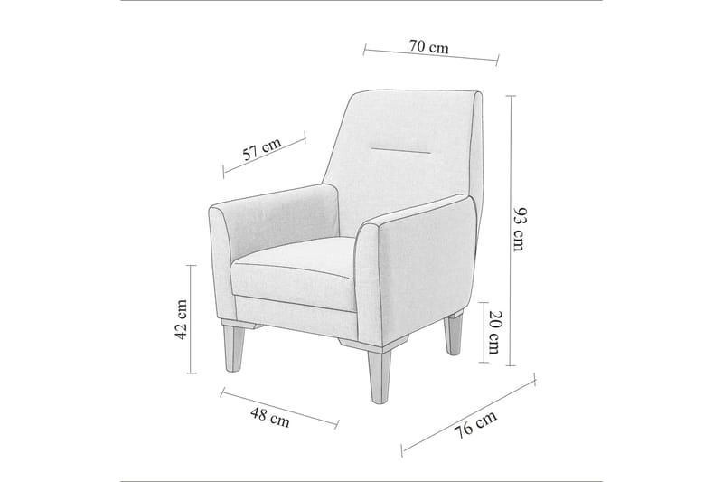 Wyong Sofagruppe 3-seters Sofa + Lenestol - Mørkeblå - Møbler - Sofaer - Sofagrupper