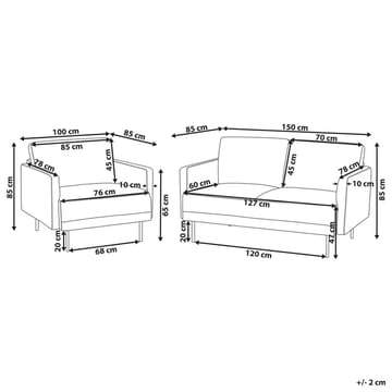 Sofasett Breda - Rosa, Svart - Møbler - Stoler - Lenestoler