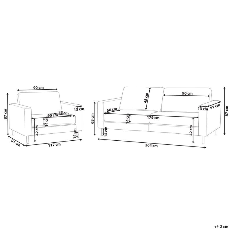 Sofasett Savalen - Hvit, Svart - Møbler - Sofaer - Sofagrupper