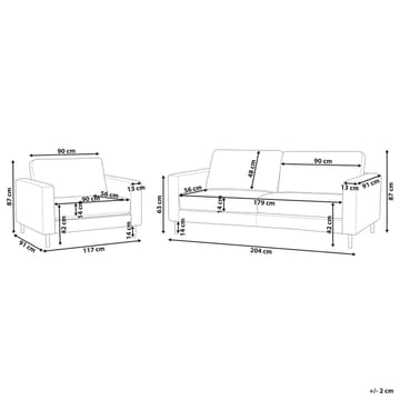 Sofasett Savalen - Hvit, Svart - Møbler - Sofaer - Sofagrupper