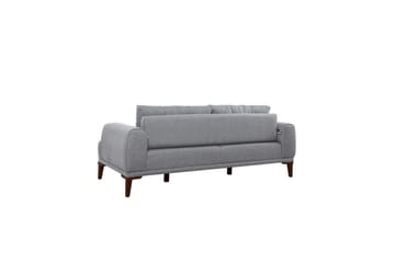 Sofasett Valsot Grå / Valnøtt - Grå / Valnøtt - Møbler - Sofaer - Sofagrupper