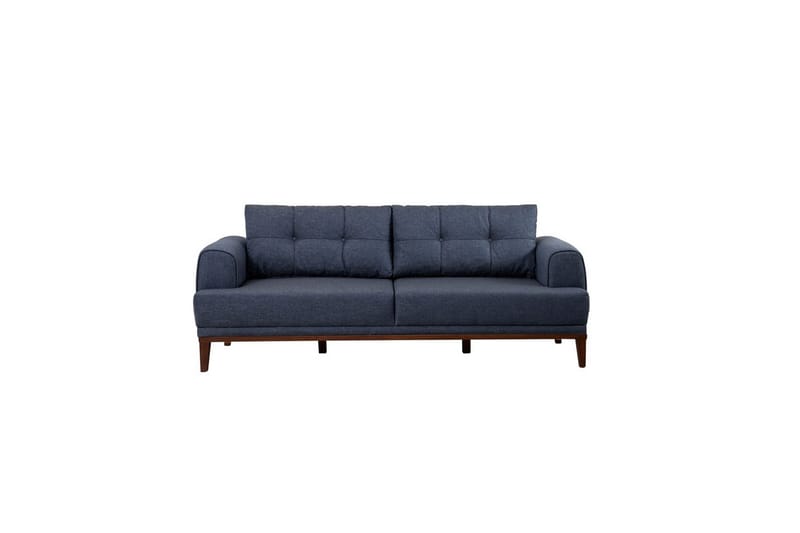 Sofasett Valsot Mørk blå / Valnøtt - Mørk blå / Valnøtt - Møbler - Sofaer - Sofagrupper