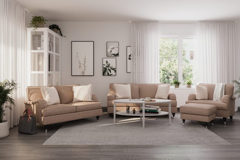 Oxford Classic Armlenebeskyttelse 2-pk - Mørk beige - Armlene sofa