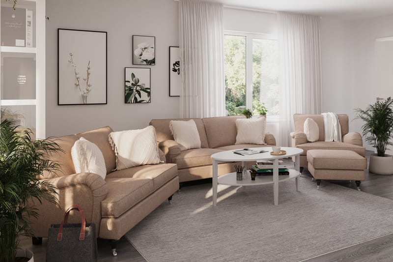 Oxford Classic Armlenebeskyttelse 2-pk - Mørk beige - Armlene sofa