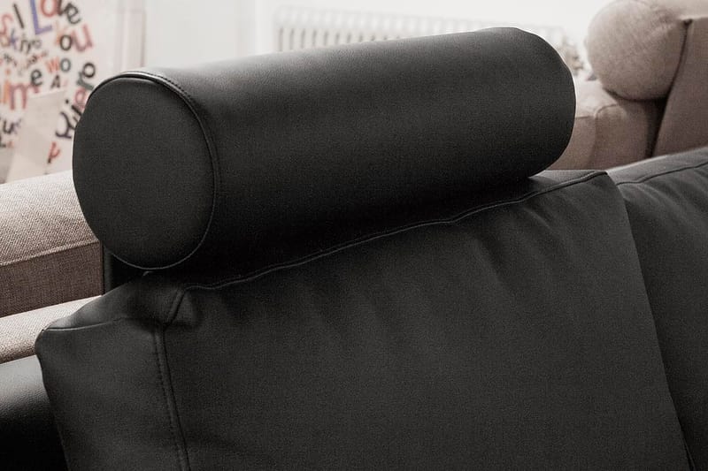 Nakkestøtte Sit Down Svart Lær - Nakkestøtte sofa