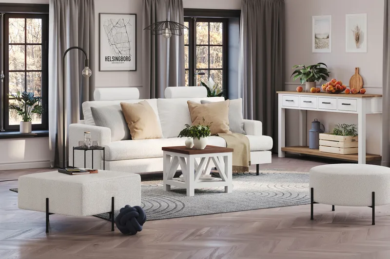 Menard Compact Nakkestøtte Sofa 51 cm - Hvit - Møbler - Sofaer - Sofatilbehør - Nakkestøtte sofa