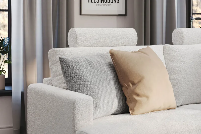 Menard Compact Nakkestøtte Sofa 51 cm - Hvit - Møbler - Sofaer - Sofatilbehør - Nakkestøtte sofa