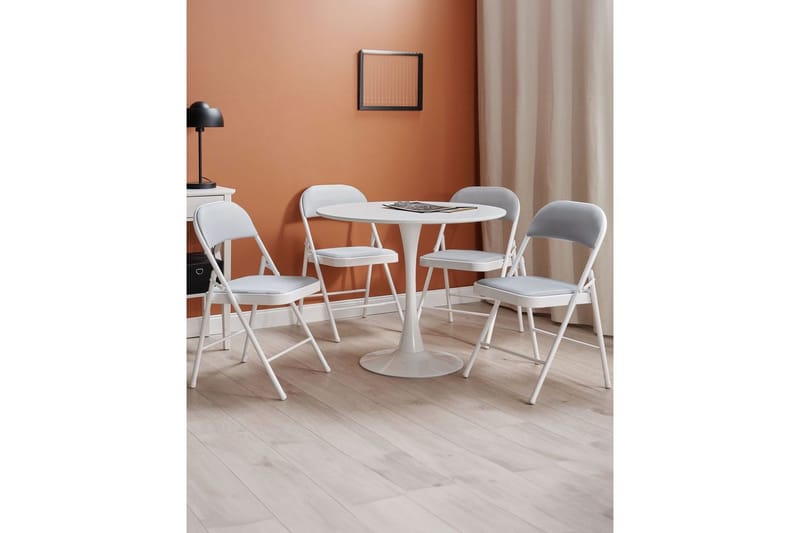Konferensstol Beliani Sparks set om 4 Light grey - Møbler - Stoler - Klappstol & stablingsbare stoler