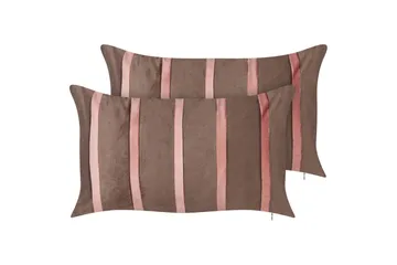 Pynteputer Crodyline sett á 2 Brun/Rosa - Brun/Rosa - Tekstiler & tepper - Pute & putetrekk - Pynteputer