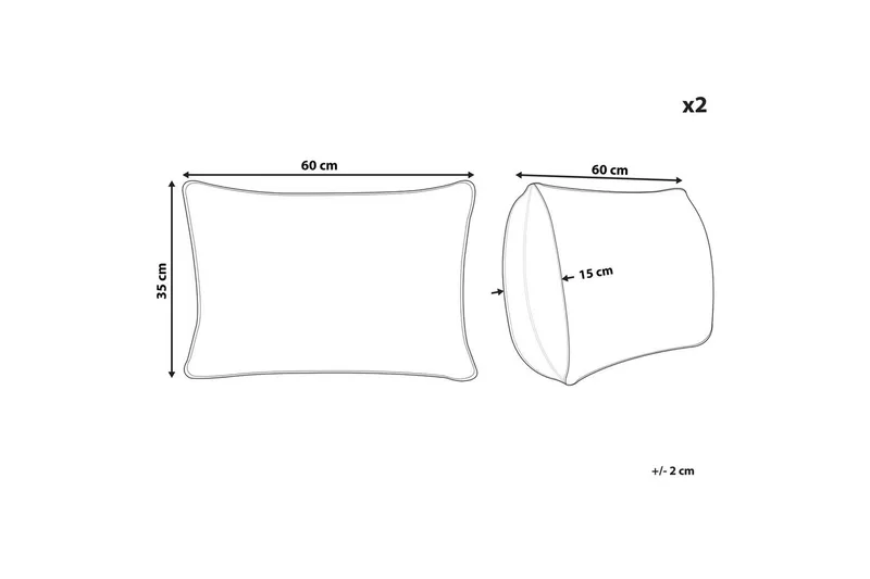 Pynteputer Crodyline sett á 2 Brun/Rosa - Brun/Rosa - Tekstiler & tepper - Pute & putetrekk - Pynteputer