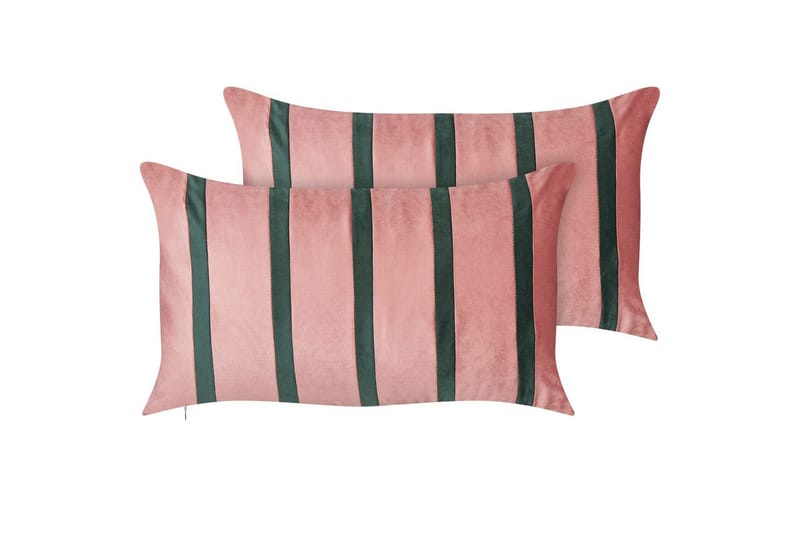 Pynteputer Crodyline sett á 2 Rosa/Grønn - Rosa/Grønn - Møbler - Sofaer - Sofatilbehør - Rengjøring sofa - Møbelpleie til stoffmøbler
