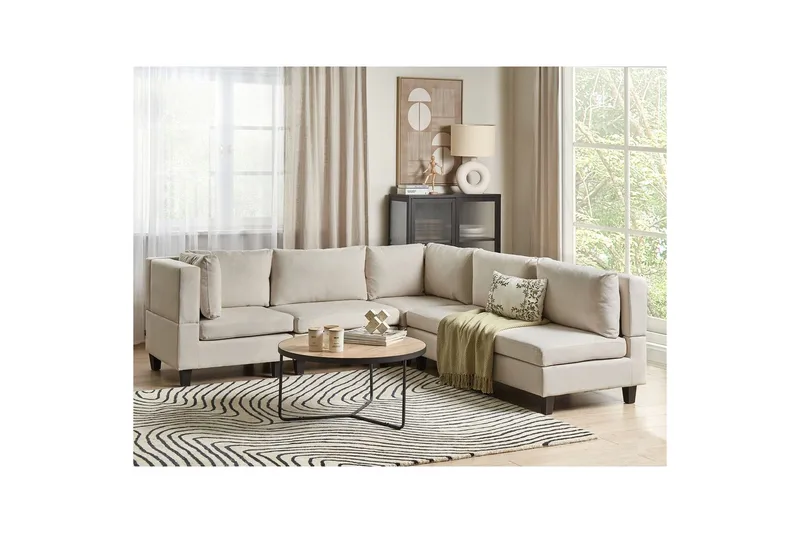Soffgrupp Beige, Black - Møbler - Sofaer - Modulsofaer - Komplett modulsofa