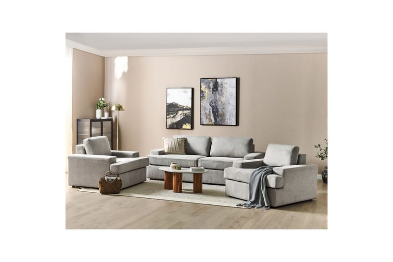 Soffgrupp Beliani Alla Beige Grey - Møbler - Sofaer - Sofagrupper