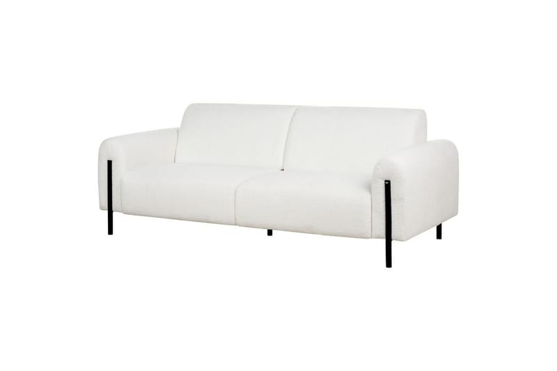 Soffgrupp Beliani Askim Beige/svart, Polyester White||Black - Møbler - Sofaer - Sofagrupper
