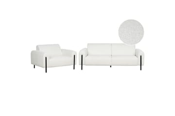 Soffgrupp Beliani Askim Beige/svart, Polyester White||Black - Møbler - Sofaer - Sofagrupper