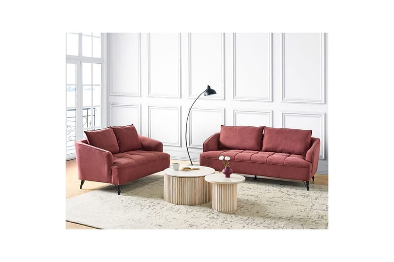 Soffgrupp Beliani Hobro Brun/Svart Red||Black - Møbler - Sofaer - Sofagrupper