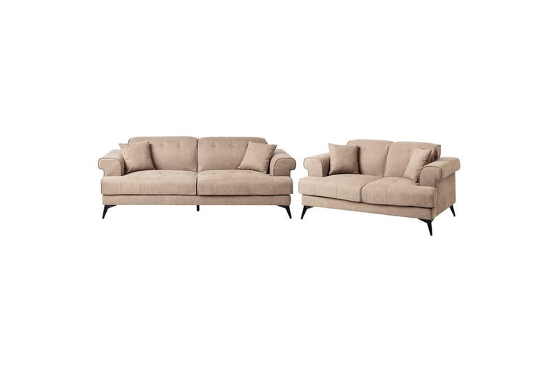 Soffgrupp Beliani Skive Beige Brown - Brun - Møbler - Sofaer - Sofagrupper