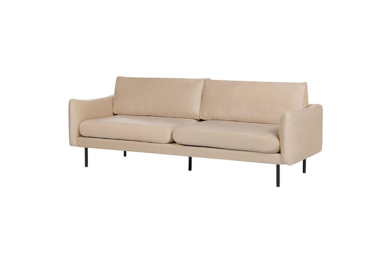 Soffgrupp Beliani Vinterbro Beige/svart, Sammet Beige - Beige - Møbler - Sofaer - Sofagrupper