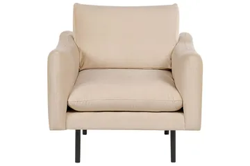 Soffgrupp med fotpall Beliani Vinterbro Beige/svart, Sammet Beige - Beige - Møbler - Sofaer - Sofagrupper