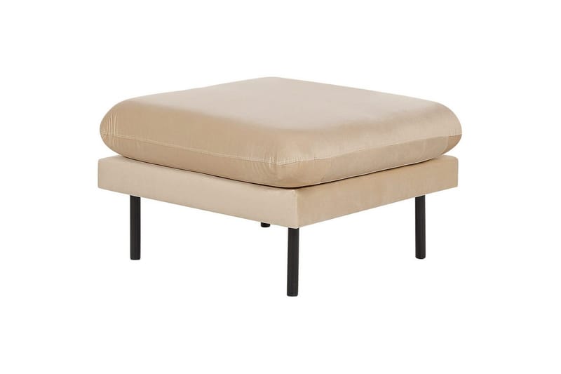 Soffgrupp med fotpall Beliani Vinterbro Beige/svart, Sammet Beige - Beige - Møbler - Sofaer - Sofagrupper