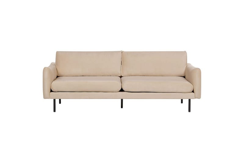 Soffgrupp med fotpall Beliani Vinterbro Beige/svart, Sammet Beige - Beige - Møbler - Sofaer - Sofagrupper