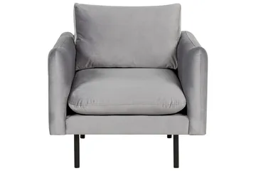 Soffgrupp med fotpall Beliani Vinterbro Beige/svart, Sammet Grey||Black - Møbler - Sofaer - Sofagrupper