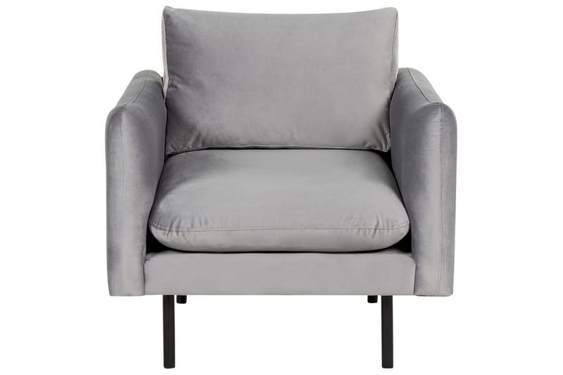 Soffgrupp med fotpall Beliani Vinterbro Beige/svart, Sammet Grey||Black - Møbler - Sofaer - Sofagrupper