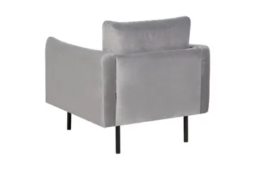 Soffgrupp med fotpall Beliani Vinterbro Beige/svart, Sammet Grey||Black - Møbler - Sofaer - Sofagrupper