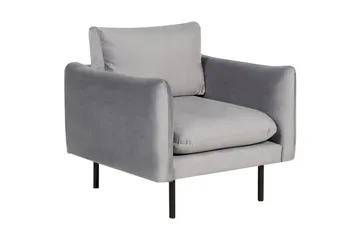 Soffgrupp med fotpall Beliani Vinterbro Beige/svart, Sammet Grey||Black - Møbler - Sofaer - Sofagrupper