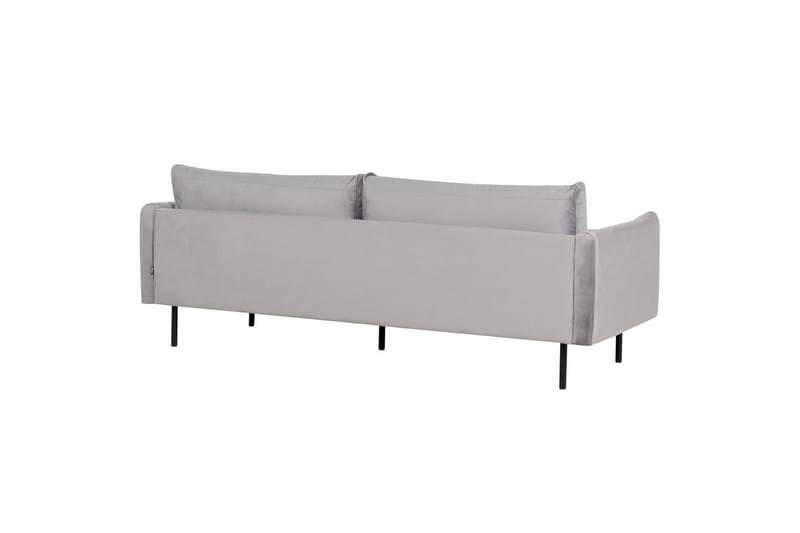 Soffgrupp med fotpall Beliani Vinterbro Beige/svart, Sammet Grey||Black - Møbler - Sofaer - Sofagrupper