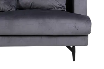 Sofia 3-seter Sofa 260 cm i Fløyel - Grå - Møbler - Sofaer - 3 seter sofa