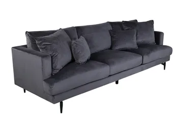 Sofia 3-seter Sofa 260 cm i Fløyel - Grå - Møbler - Sofaer - 3 seter sofa