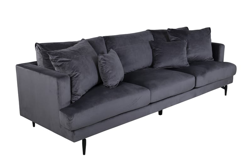 Sofia 3-seter Sofa 260 cm i Fløyel - Grå - Møbler - Sofaer - 3 seter sofa